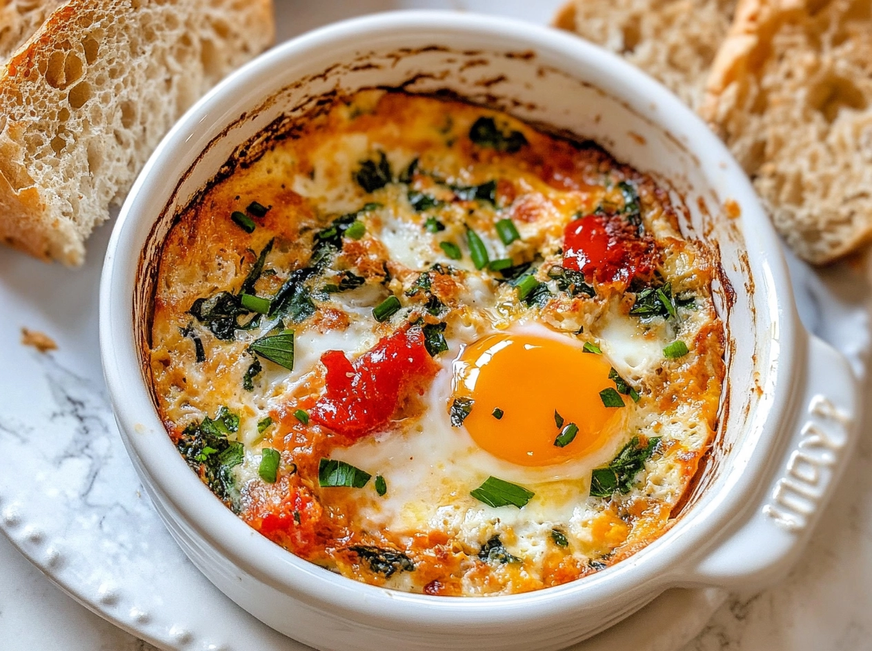 Baked Feta Eggs Cooking Process